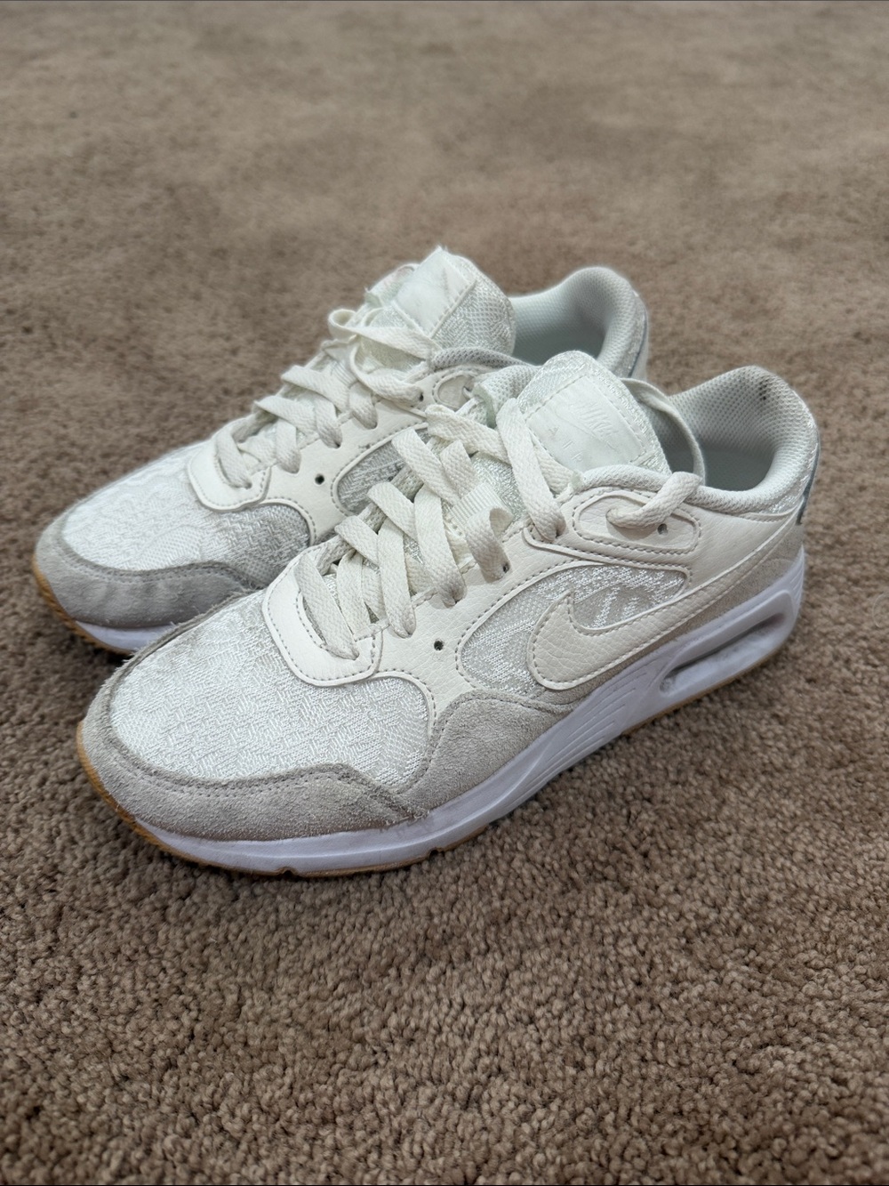 Nike Off-White and Light Gray Women's Air Max Sneakers